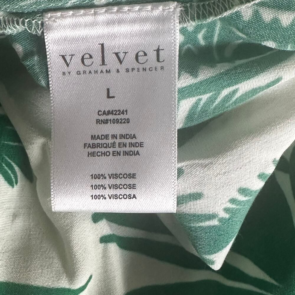 NWT! Velvet by Graham & Spencer Iris Palm Print Pants Women’s Large | Casual - Picture 8 of 9